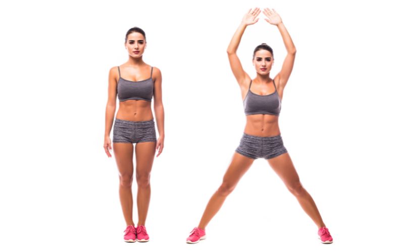 Jumping jacks là bài tập cardio giảm mỡ toàn thân đơn giản