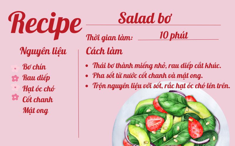 Công thức Salad bơ