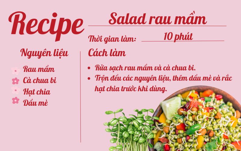 Công thức Salad rau mầm