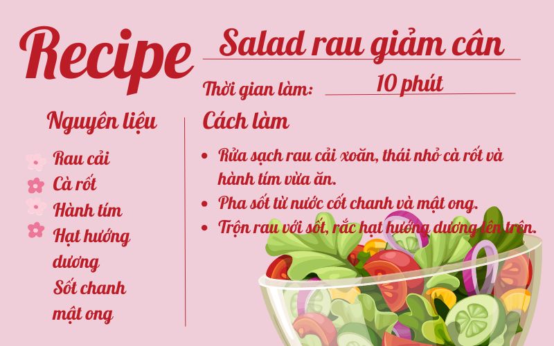 Làm salad rau giảm cân