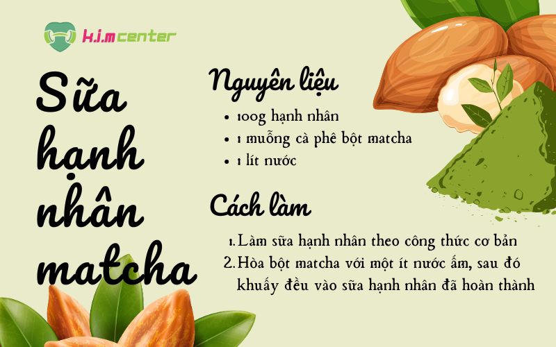 Công thức Sữa hạnh nhân matcha