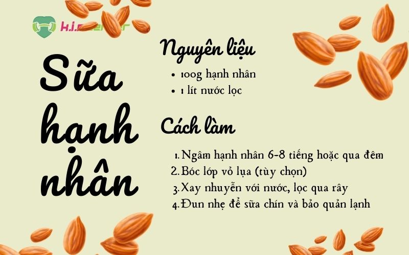 Công thức sữa hạnh nhân