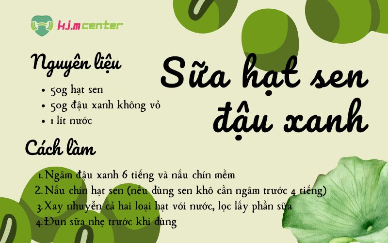 Công thức Sữa hạt sen đậu xanh