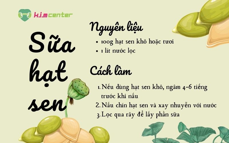 Công thức sữa hạt sen