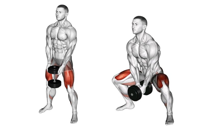 Sumo dumbbell squat – Bài tập mông cho nam với tạ