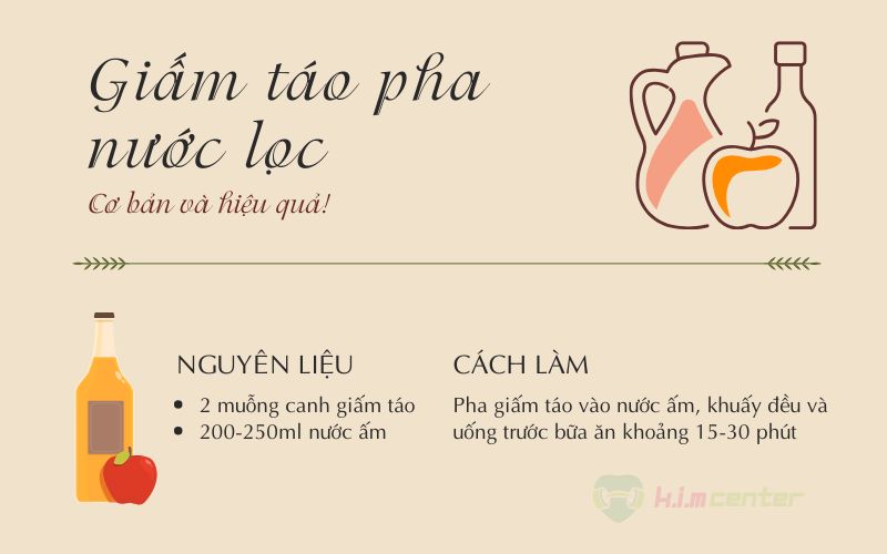 Giấm táo pha nước lọc