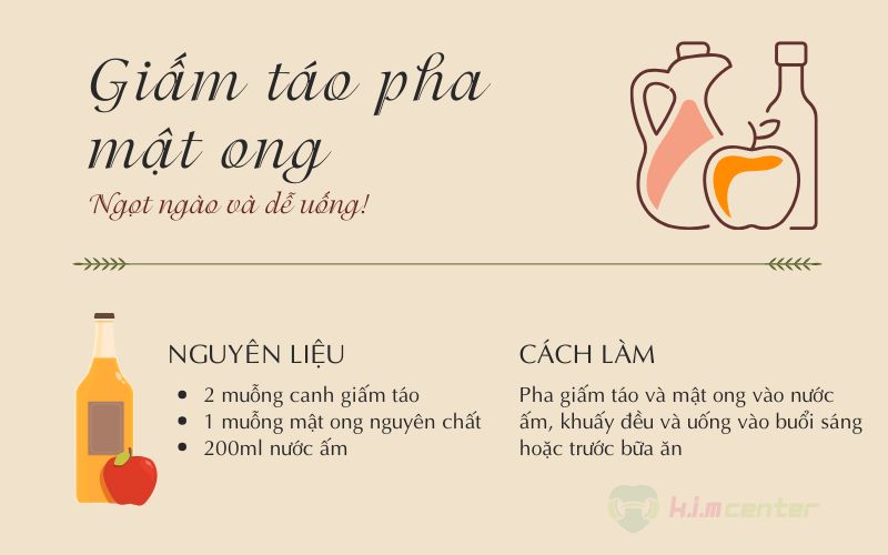 Cách uống giấm táo giảm cân với mật ong