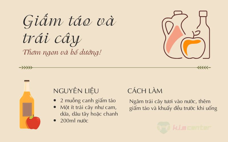 giấm táo kết hợp trái cây