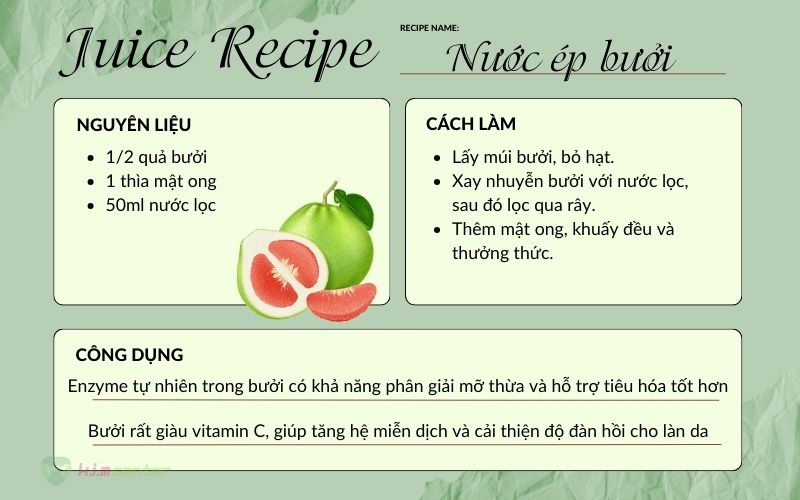 Nước ép bưởi – Giảm mỡ bụng, detox hiệu quả