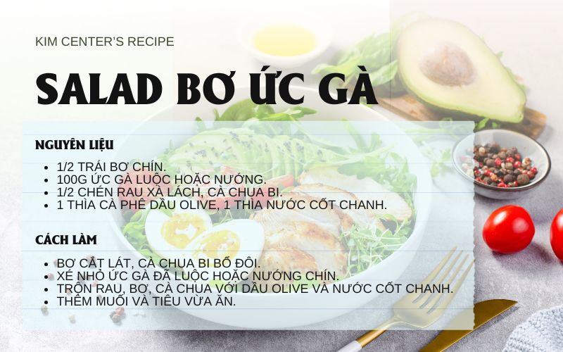 Salad bơ với ức gà – Bữa ăn cân bằng dưỡng chất