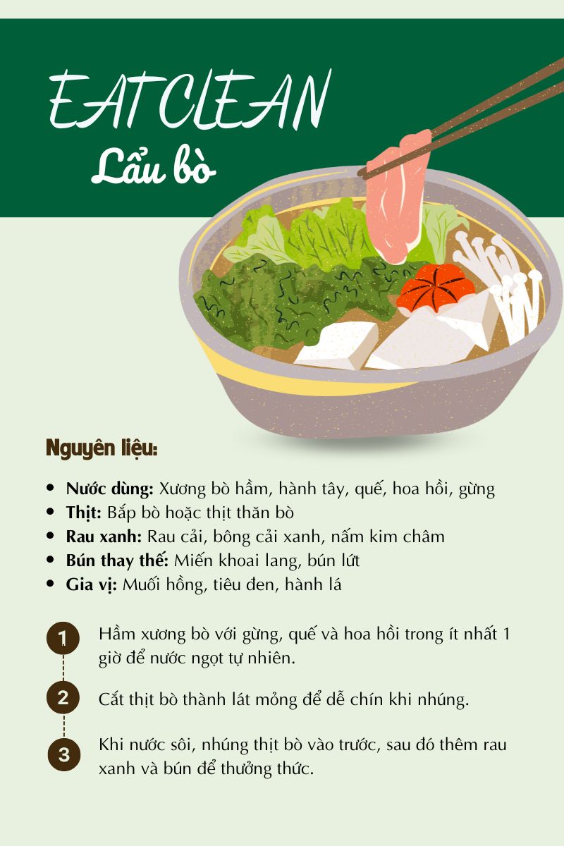 Lẩu bò eat clean – Bổ dưỡng, tốt cho cơ bắp