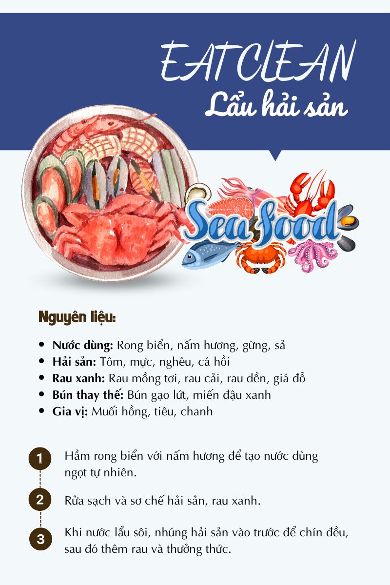 Lẩu hải sản eat clean – Thanh mát, giàu protein