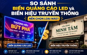 so sánh biển quảng cáo led và biển hiệu truyền thống